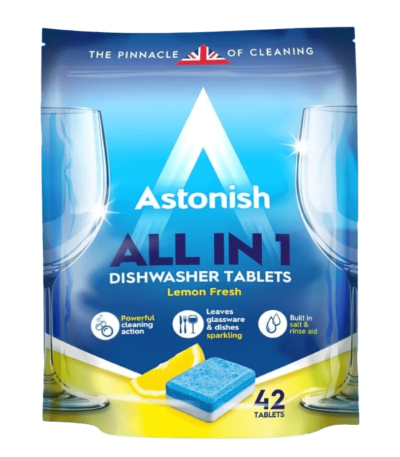 Pastile masina spalat vase Astonish pe azura.md