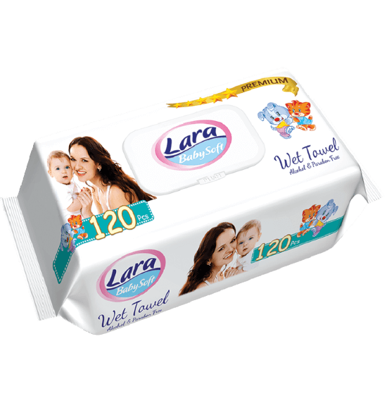 Servetele-umede-Lara-Premium-120PCs Servetele umede Lara premium 120 buc - imagine 1