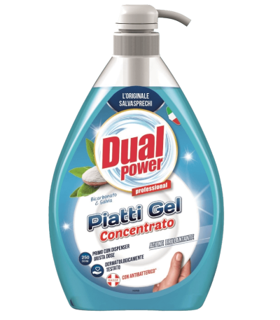 Solutie spalat vase Dual Power bicarbonato 1l