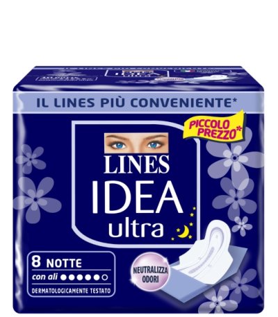 Absorbante Lines Idea Ultra Notte 8 buc